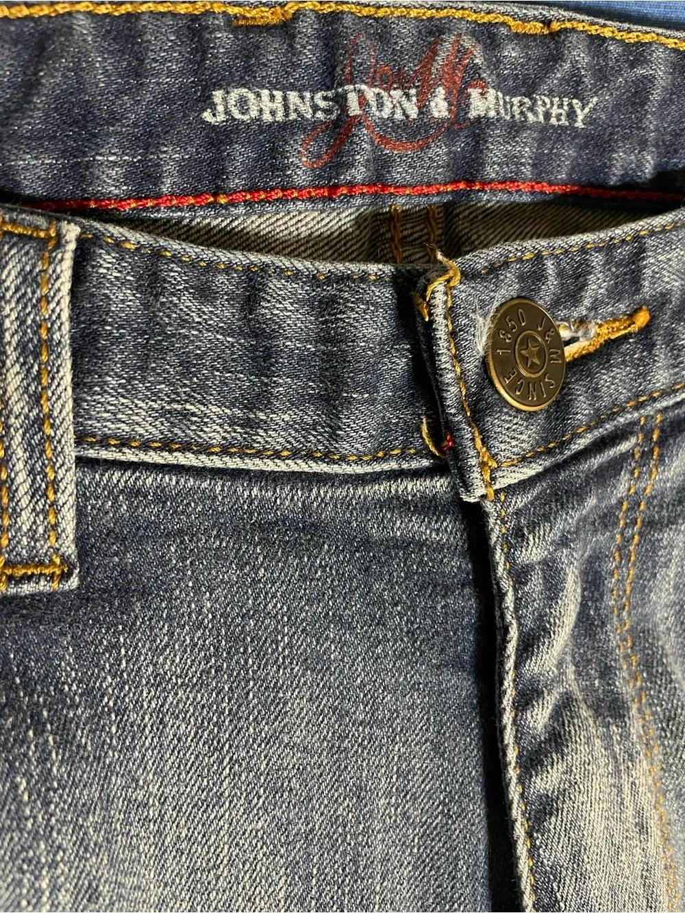 Men's Johnston & Murphy 5-Pocket Washed Stretch Denim Jeans Size 33 x 30